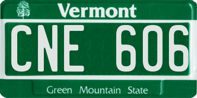 VT license plate CNE606