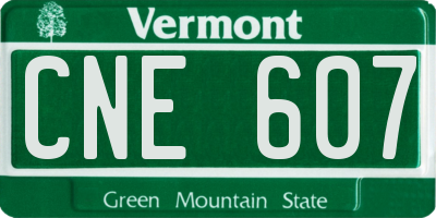 VT license plate CNE607