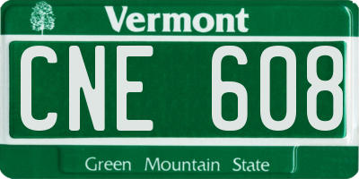 VT license plate CNE608