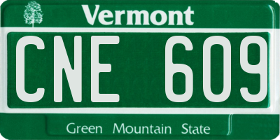 VT license plate CNE609