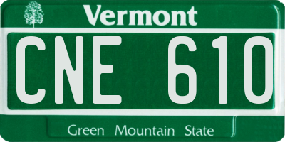 VT license plate CNE610