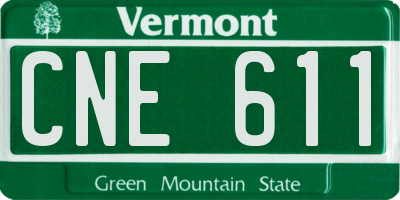 VT license plate CNE611