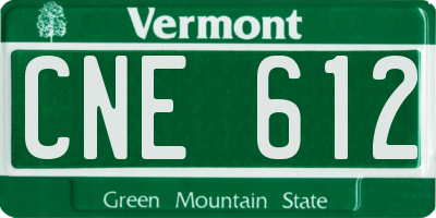 VT license plate CNE612