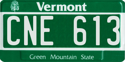 VT license plate CNE613