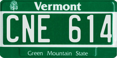 VT license plate CNE614