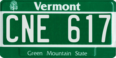 VT license plate CNE617