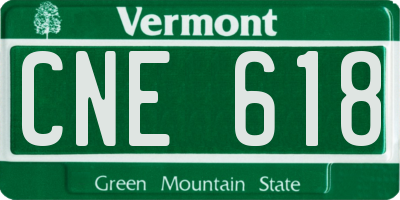 VT license plate CNE618