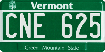 VT license plate CNE625