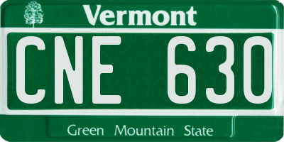 VT license plate CNE630
