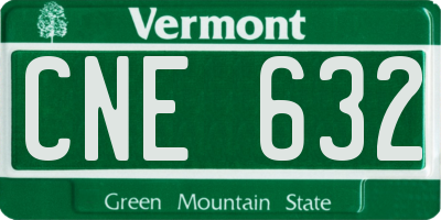 VT license plate CNE632