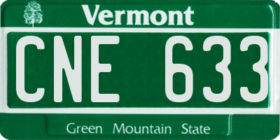 VT license plate CNE633