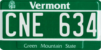 VT license plate CNE634