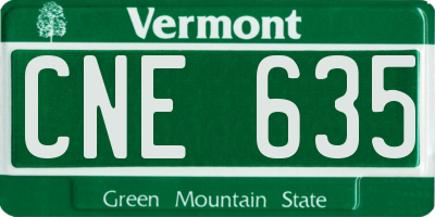 VT license plate CNE635