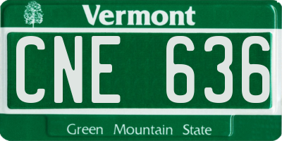 VT license plate CNE636