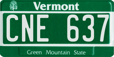VT license plate CNE637