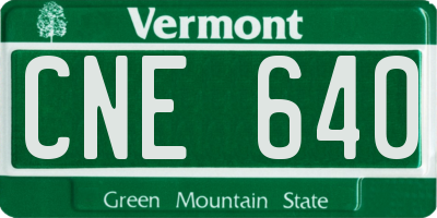 VT license plate CNE640