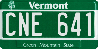 VT license plate CNE641