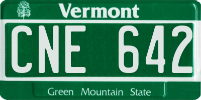 VT license plate CNE642