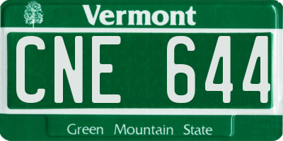 VT license plate CNE644
