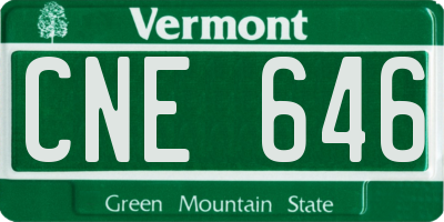 VT license plate CNE646
