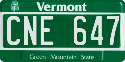 VT license plate CNE647