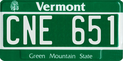 VT license plate CNE651