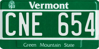 VT license plate CNE654
