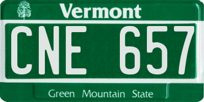 VT license plate CNE657