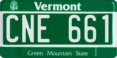 VT license plate CNE661