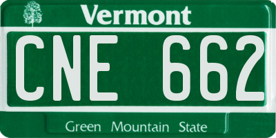 VT license plate CNE662