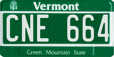 VT license plate CNE664