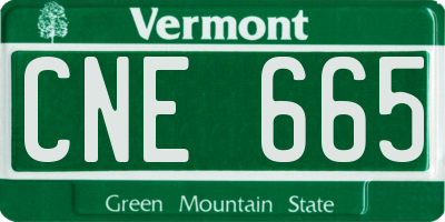 VT license plate CNE665