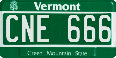 VT license plate CNE666