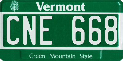 VT license plate CNE668