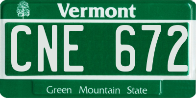 VT license plate CNE672