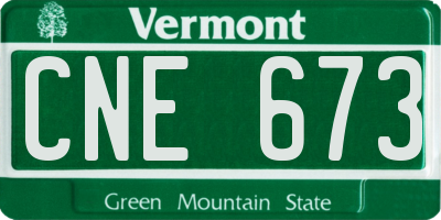 VT license plate CNE673