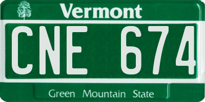 VT license plate CNE674