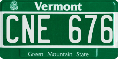 VT license plate CNE676