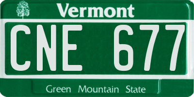 VT license plate CNE677