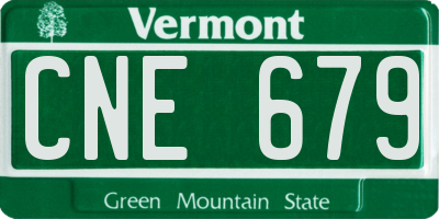 VT license plate CNE679