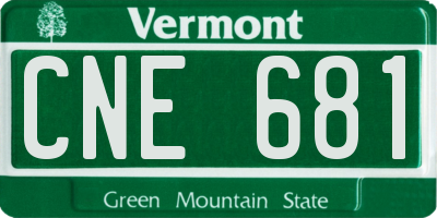 VT license plate CNE681
