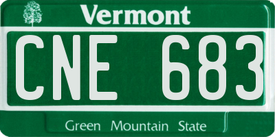 VT license plate CNE683