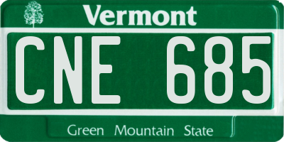 VT license plate CNE685