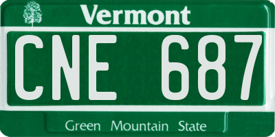 VT license plate CNE687