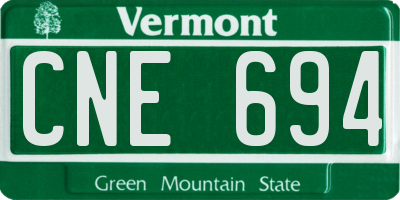 VT license plate CNE694
