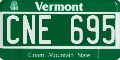 VT license plate CNE695