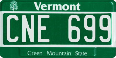 VT license plate CNE699