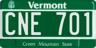 VT license plate CNE701
