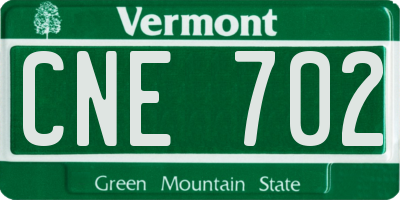 VT license plate CNE702