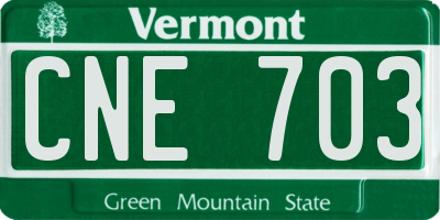 VT license plate CNE703